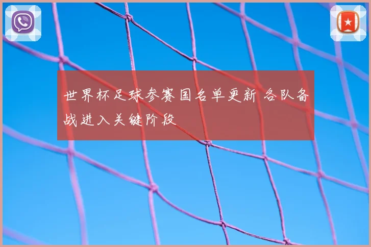 世界杯足球参赛国名单更新 各队备战进入关键阶段